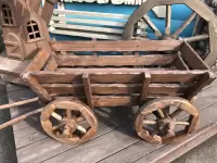 Телега декоративная темная малая