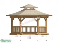 Беседка из бревна в китайском стиле