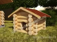 Будка для собаки деревянная бревенчатая, высокая