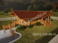 Проект сруба бани с большой комнатой отдыха