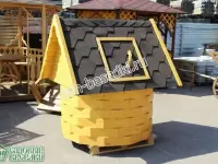 Деревянный колодец. Домик на колодец "цвет Сосна"