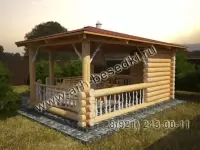 Беседка бревенчатая из массива сосны