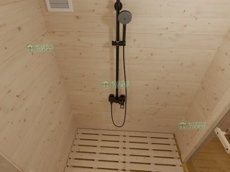 Баня «Скандинавия» с душевой интерьер 2