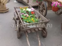 Тележка деревянная темная