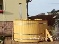 Купель офуро с печкой D=1800 мм. ЛИСТВИННИЦА