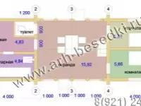 Сруб бани из круглого леса 4500х12000