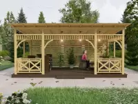 Веранда "Маранта XXL" 3х6 открытого типа по акции «Все включено» №2