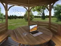 Стол для беседки для дачи в стиле лофт