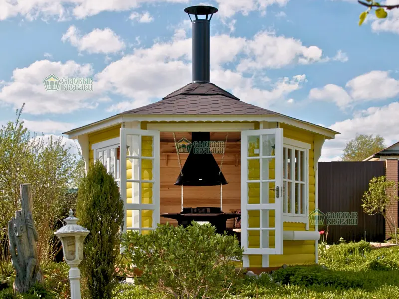 Гриль беседка из дерева Лайм 9,5м2 №4