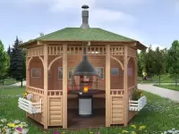 Беседка местом под мангал "Майская" красивое фото