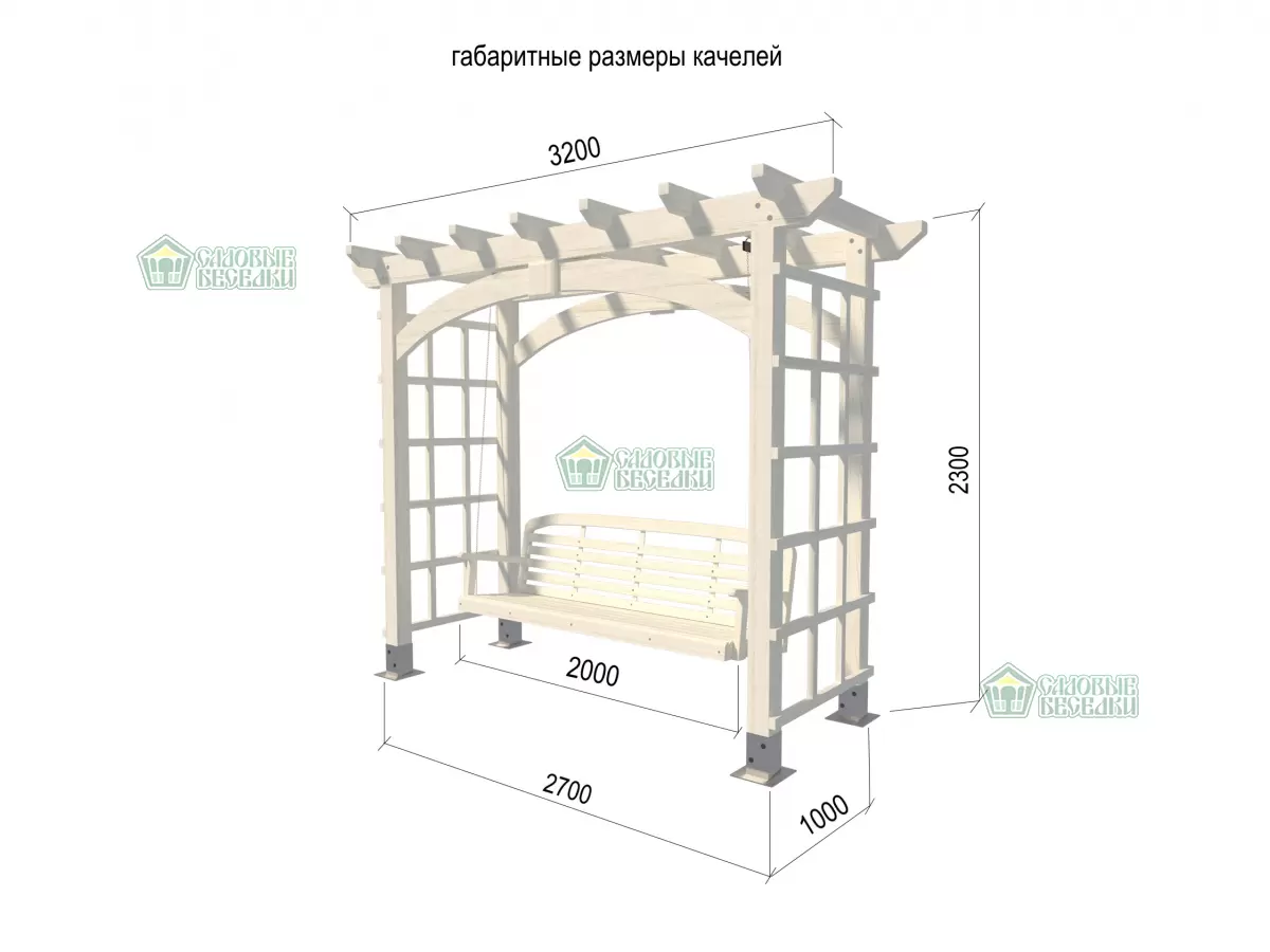 Габаритные размеры качелей
