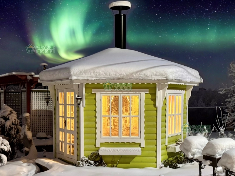 Гриль беседка из дерева Лайм 9,5м2 №13