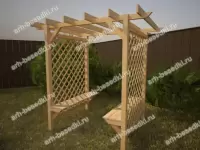 Пергола садовая с лавками