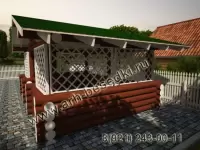 Беседка рубленная бревенчатая