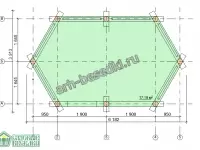 Овальная беседка из бревна