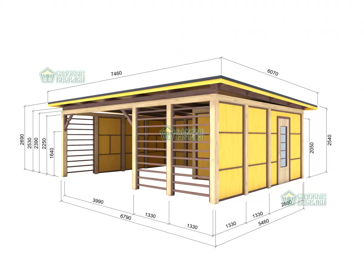 Беседка-веранда Сакура 5,5х7м №10