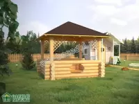 Сруб квадратной беседки