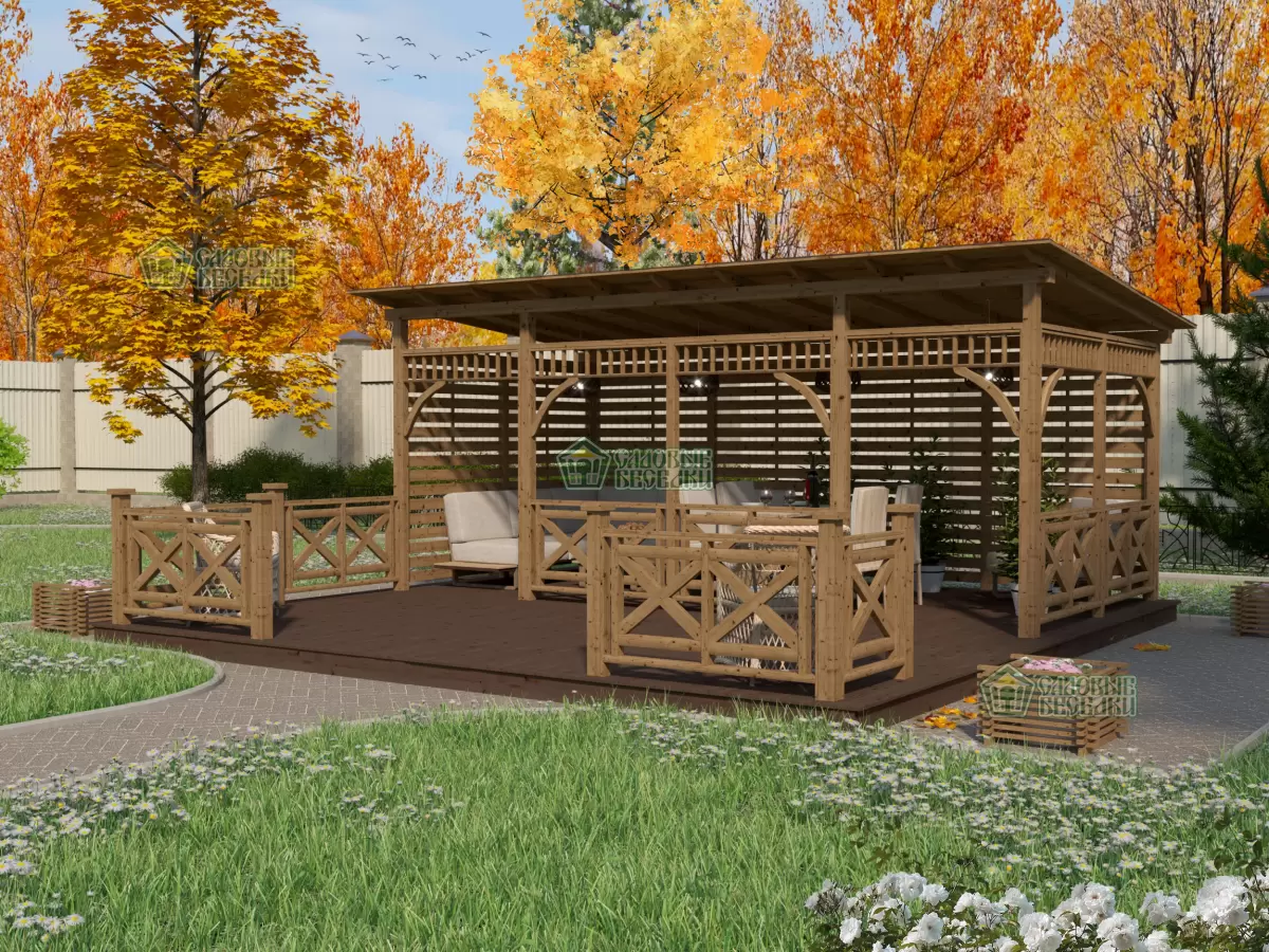 Веранда Маранта XXL 3х6 открытого типа по акции Все включено №14