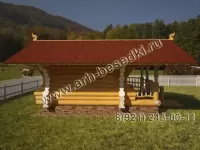 Баня с резным крыльцом. Проект №16