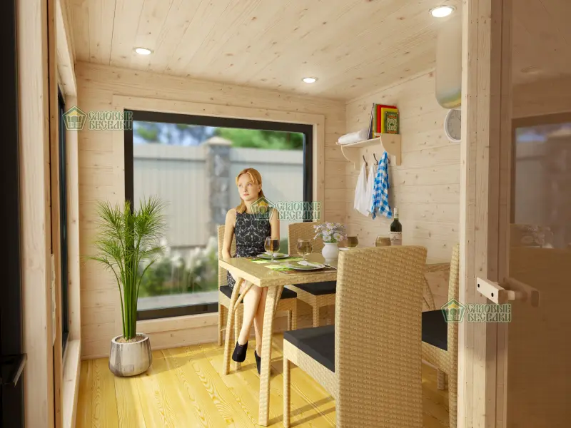 Баня «Скандинавия» с душевой интерьер 3