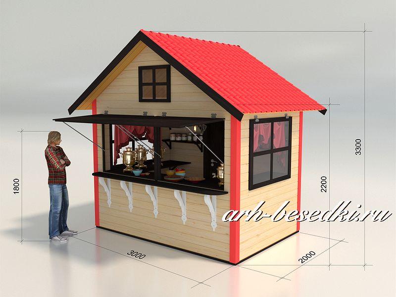 Домик для ярмарки деревянный 2x3м