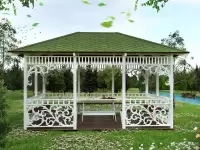 Ажурная деревянная беседка "Парижская" фасад А