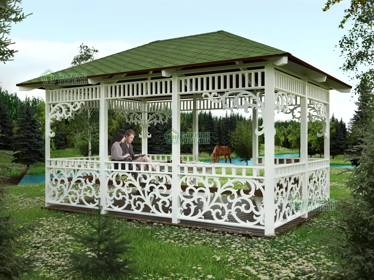 Ажурная деревянная беседка "Парижская" основное фото