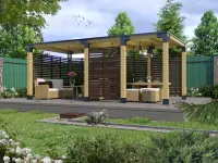 Веранда в стиле лофт из бруса фото № 3