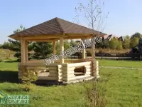 Шестигранная беседка из бревна