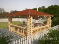 Сруб деревянной беседки 4х4 метра