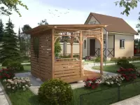 Беседка -веранда открытая в стиле лофт размер 3х3 экстерьер