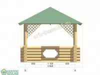 Сруб квадратной беседки