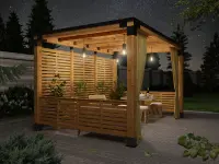 Беседка 3х4,5 из бруса со сборкой ночной вид