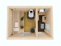 Каркасная баня «Мини» 2,5х3,5 планировка проект