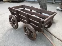 Телега декоративная темная малая