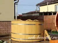 Купель офуро с печкой D=1800 мм. ЛИСТВИННИЦА