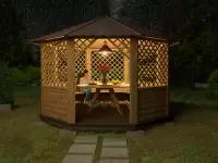 Беседка восьмигранная Ореховая осень №6