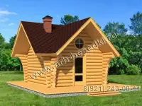 Баня из бревна рубленная 4х4