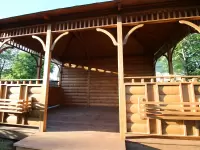 Беседка садовая 3х4 с глухой стеной