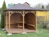 Полуоткрытая беседка в стиле лофт 3х3 №2