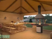 Большая рубленая беседка