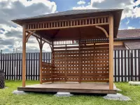 Открытая беседка Комфорт 3х3 орех №7