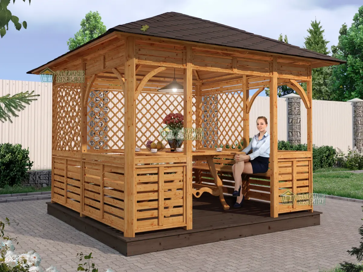 Квадратная беседка Аура размер 3Х3 №1