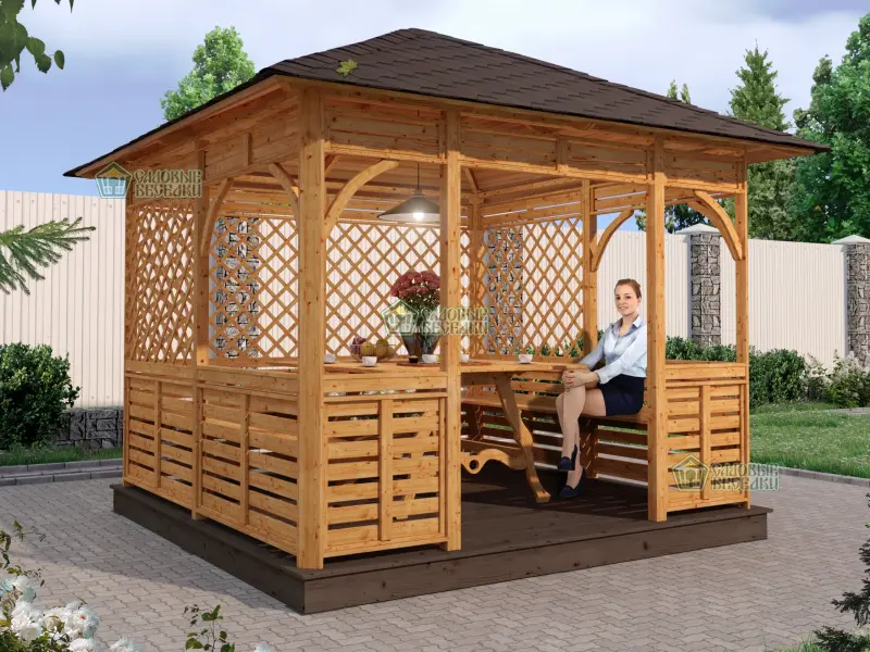 Квадратная беседка Аура размер 3Х3 №1