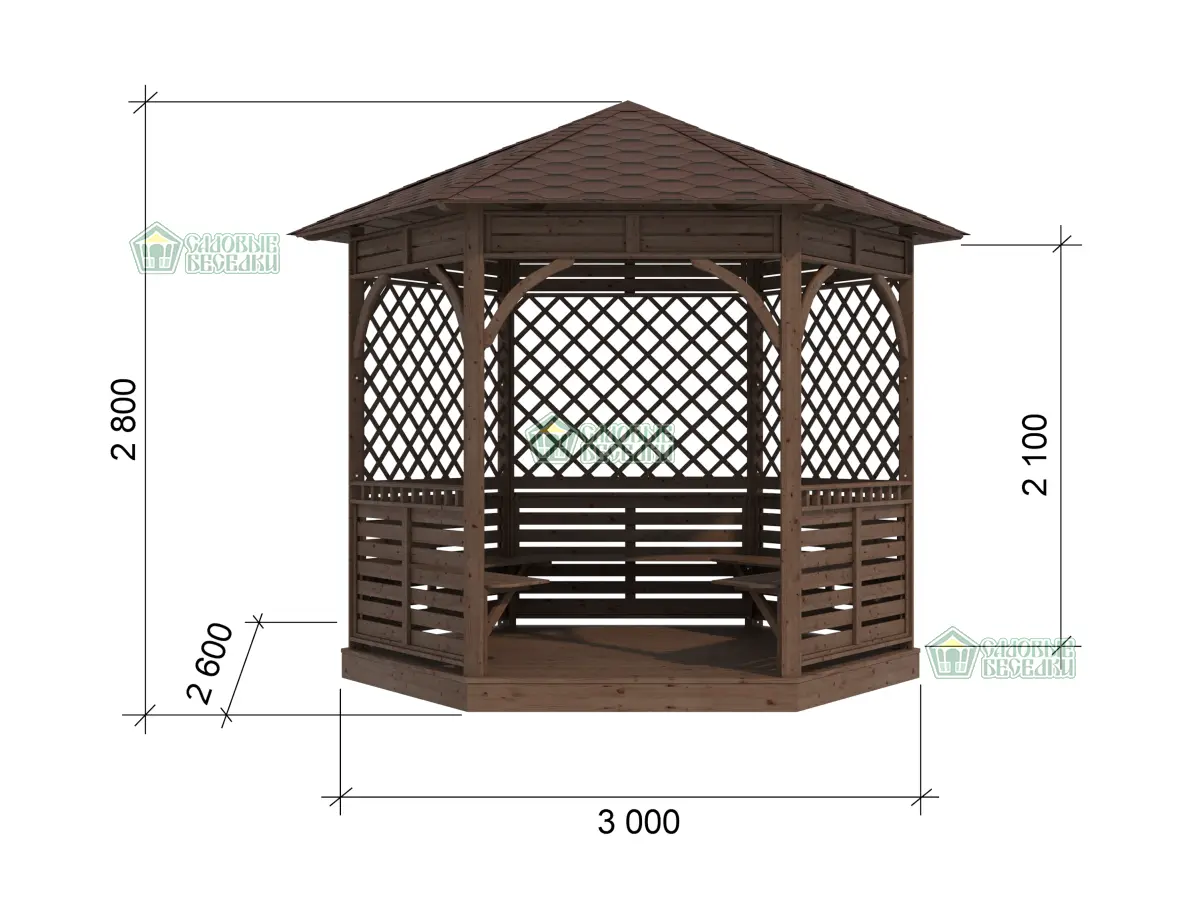 Беседка Архангельская размеры
