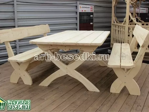 Мебель садовая, комплект деревянной мебели