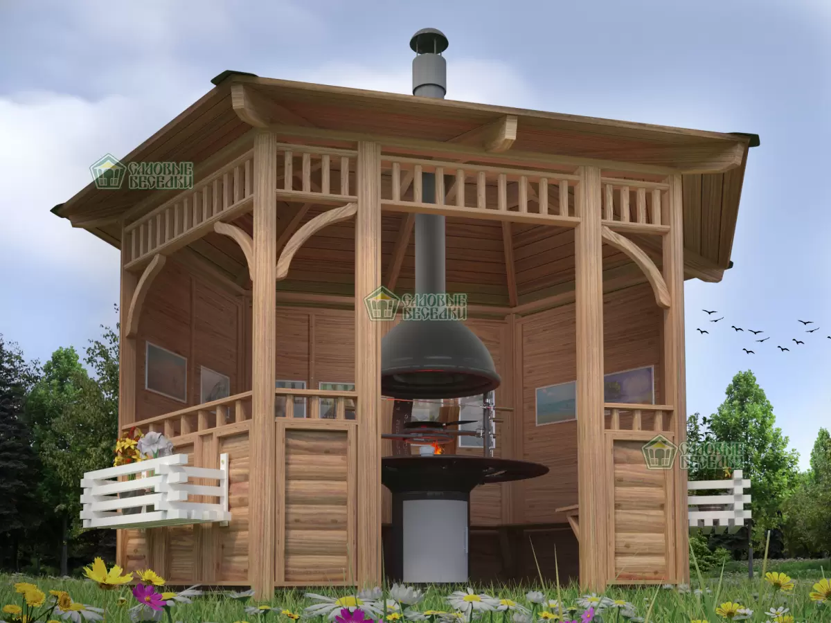 Беседка местом под мангал "Майская"