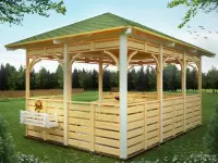 Беседка для дачи "Династия" 3х4 вид сбоку