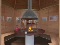Беседка местом под мангал "Майская" интерьер