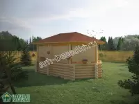 Овальная рубленая беседка